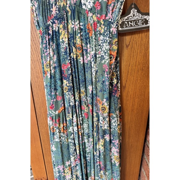 Angie Floral Maxi Sundress  NWT Ladies Large 59"Boho Keyhole Tiered Skirt - Picture 4 of 14